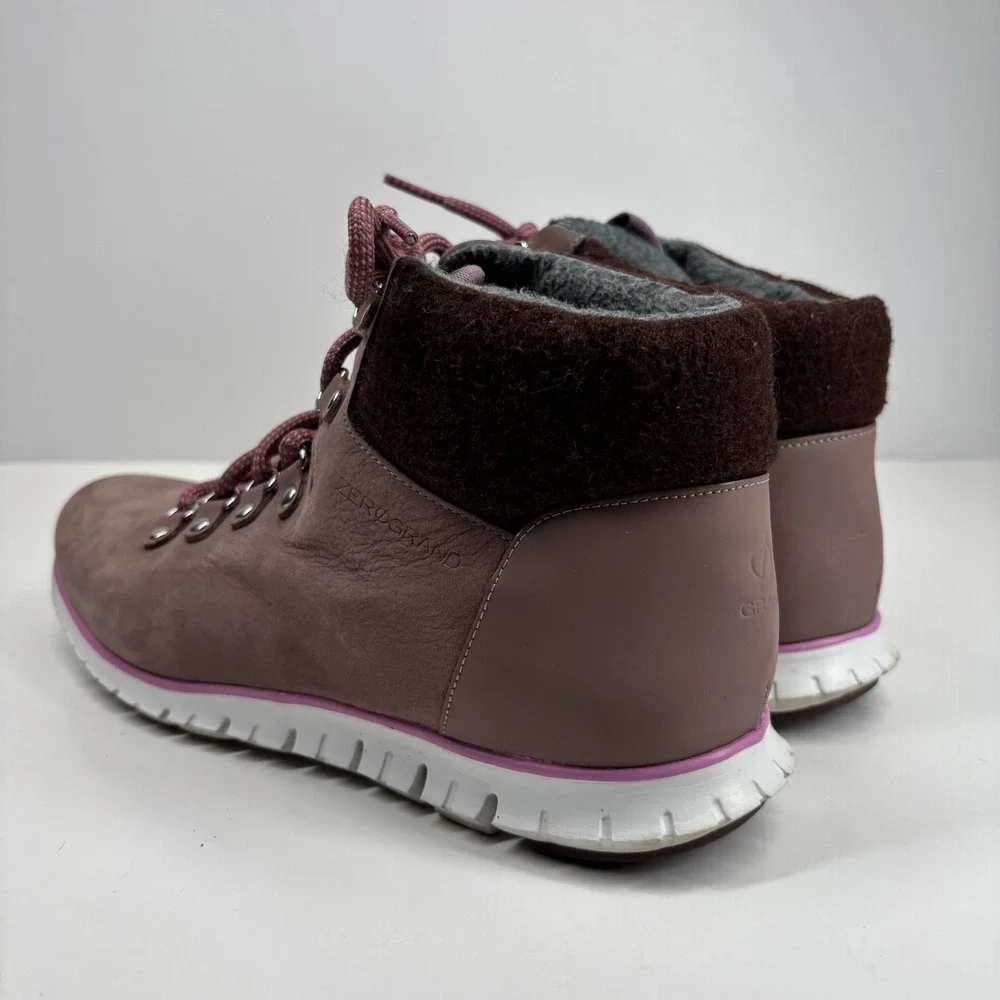 Cole Haan ZERØGRAND Women's 9.5B Mauve/Pink Leather Waterproof Hiker Boot W14044